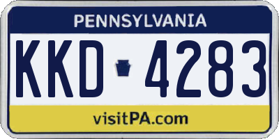 PA license plate KKD4283