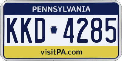 PA license plate KKD4285