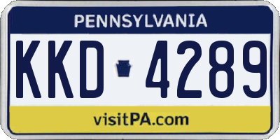 PA license plate KKD4289