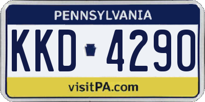 PA license plate KKD4290
