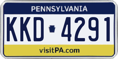 PA license plate KKD4291
