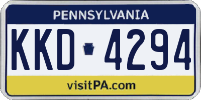 PA license plate KKD4294