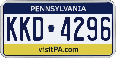 PA license plate KKD4296