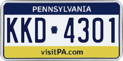 PA license plate KKD4301