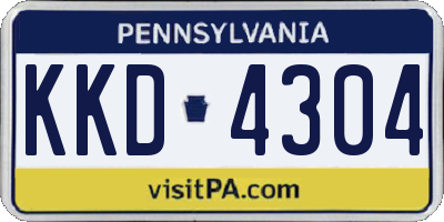 PA license plate KKD4304