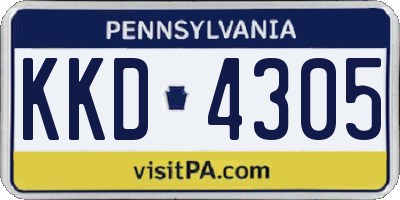 PA license plate KKD4305
