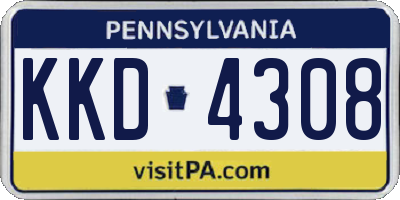 PA license plate KKD4308