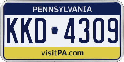 PA license plate KKD4309