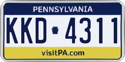 PA license plate KKD4311