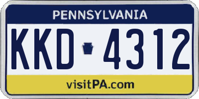 PA license plate KKD4312
