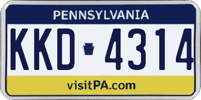 PA license plate KKD4314