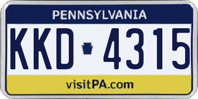 PA license plate KKD4315