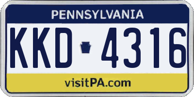 PA license plate KKD4316