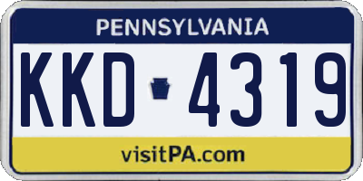PA license plate KKD4319