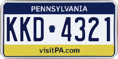 PA license plate KKD4321