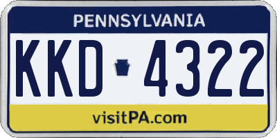PA license plate KKD4322