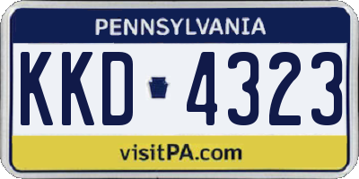 PA license plate KKD4323