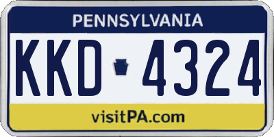 PA license plate KKD4324