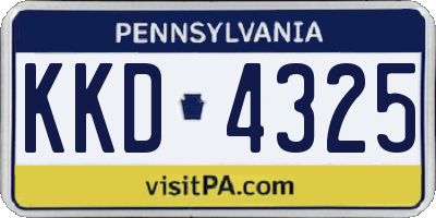 PA license plate KKD4325
