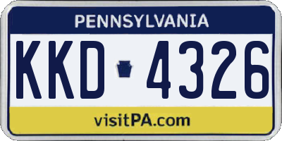 PA license plate KKD4326