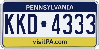 PA license plate KKD4333