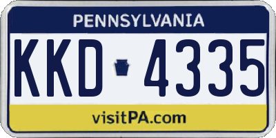 PA license plate KKD4335