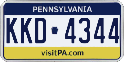 PA license plate KKD4344