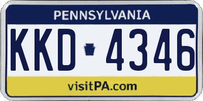 PA license plate KKD4346
