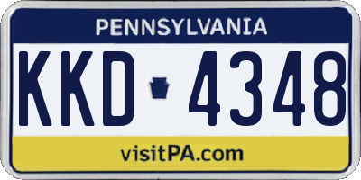 PA license plate KKD4348