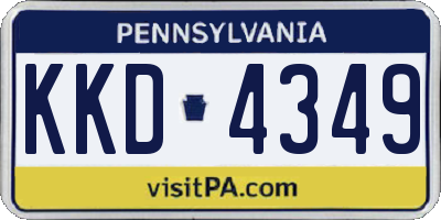 PA license plate KKD4349