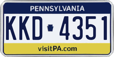 PA license plate KKD4351