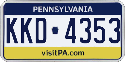 PA license plate KKD4353