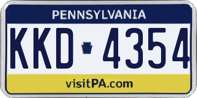 PA license plate KKD4354