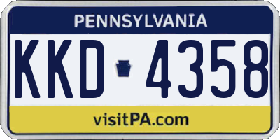 PA license plate KKD4358