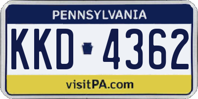PA license plate KKD4362