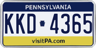 PA license plate KKD4365
