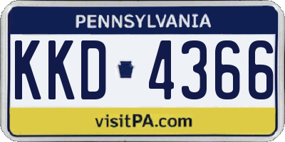 PA license plate KKD4366