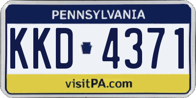 PA license plate KKD4371