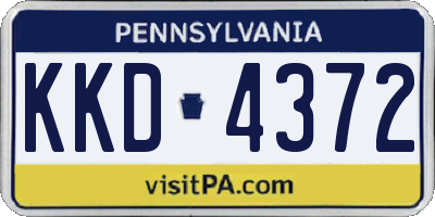 PA license plate KKD4372