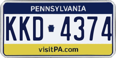 PA license plate KKD4374