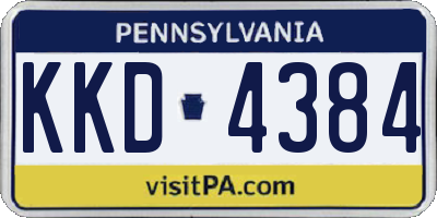 PA license plate KKD4384