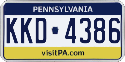 PA license plate KKD4386