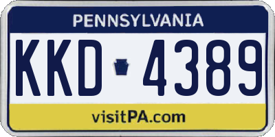 PA license plate KKD4389