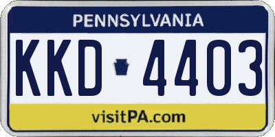 PA license plate KKD4403