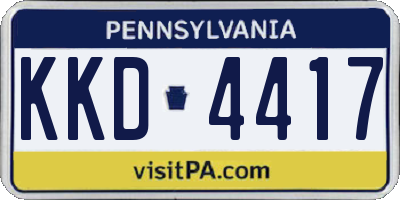 PA license plate KKD4417