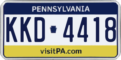 PA license plate KKD4418
