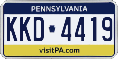 PA license plate KKD4419