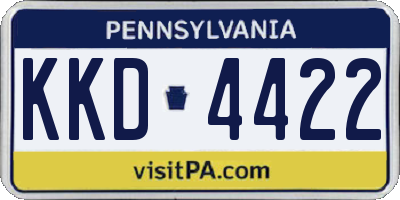 PA license plate KKD4422