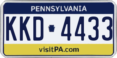 PA license plate KKD4433