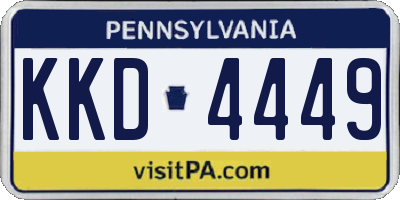 PA license plate KKD4449